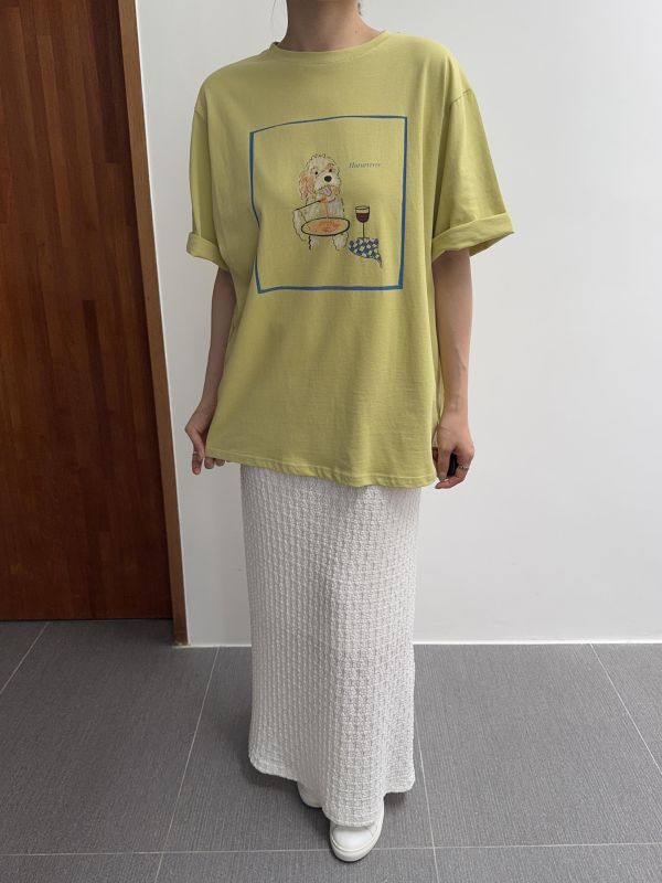 法式手繪狗狗短T 