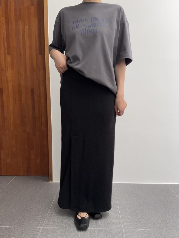 低調質感側開岔長裙 