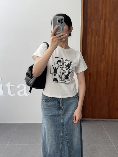 下擺圓弧小短版T 