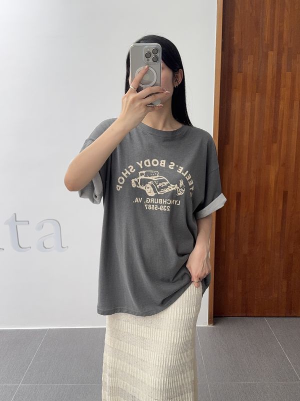 /現貨/簡約線條寬鬆短T 
