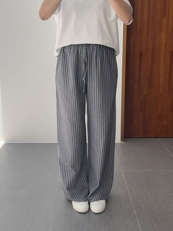 夏日感休閒直紋舒服褲 