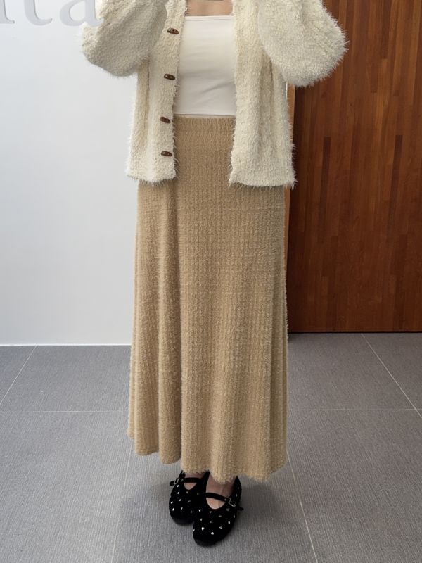 溫柔仙女毛長裙2號(後開衩) 