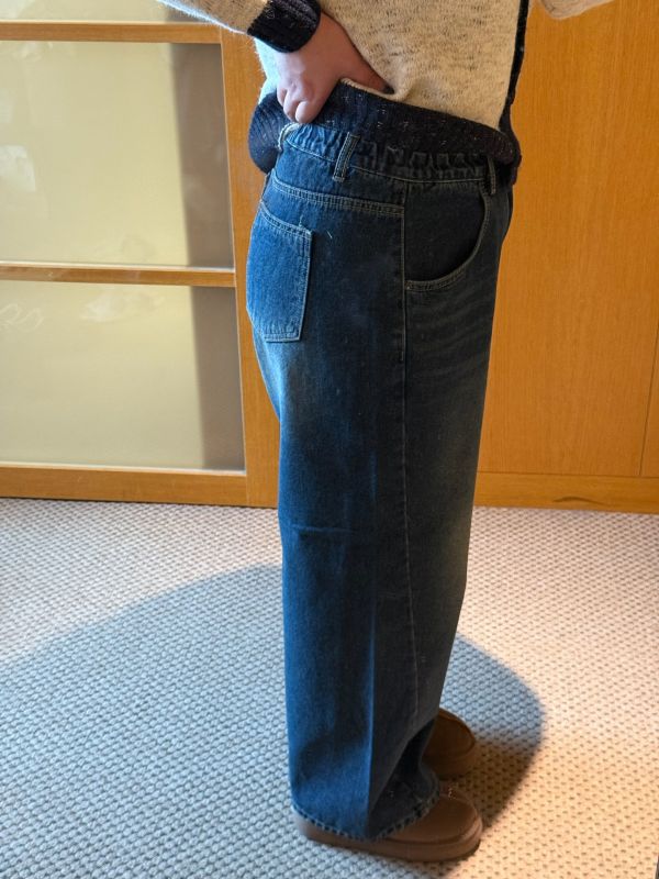 小幫手的百搭寬牛仔褲S-XL 
