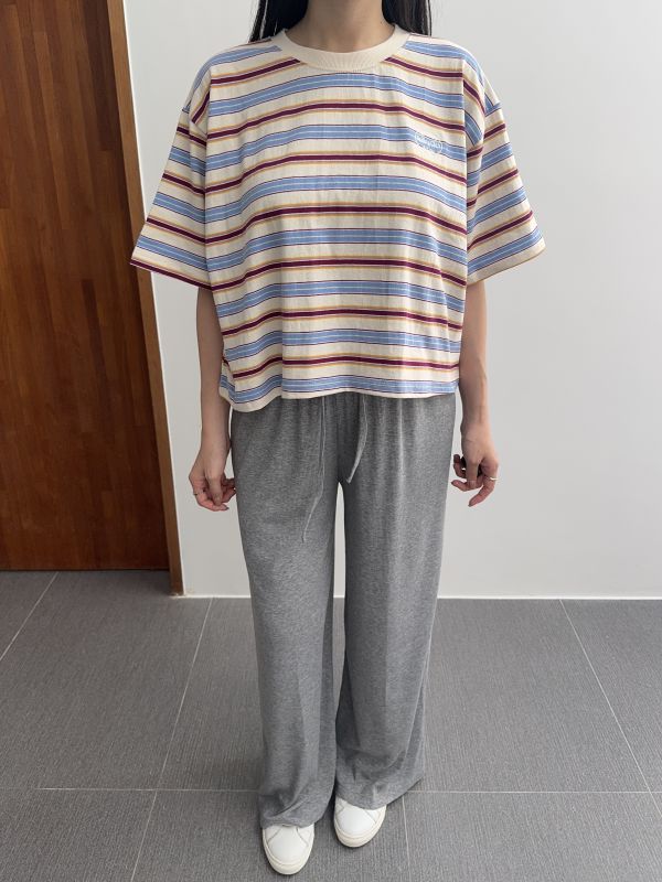 /現貨/細坑紋寬直筒舒服褲 