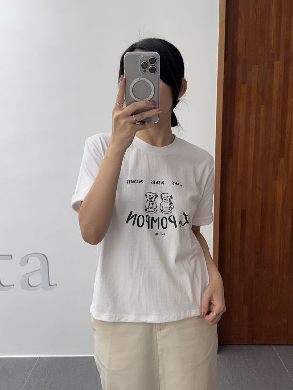 /現貨/可愛線條圖案短T 