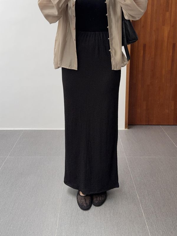 氣質泡泡紋長裙 