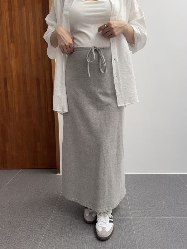 素面綁繩舒服長裙 