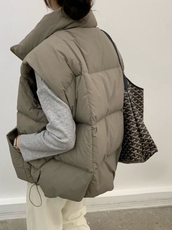 簡約腰壓線鴨絨背心 