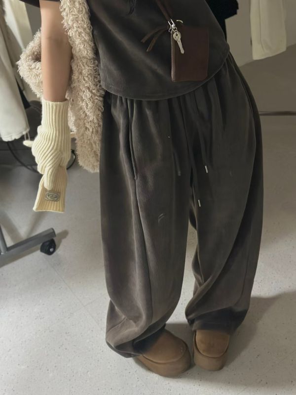 暖呼呼絨面刷毛舒服褲 