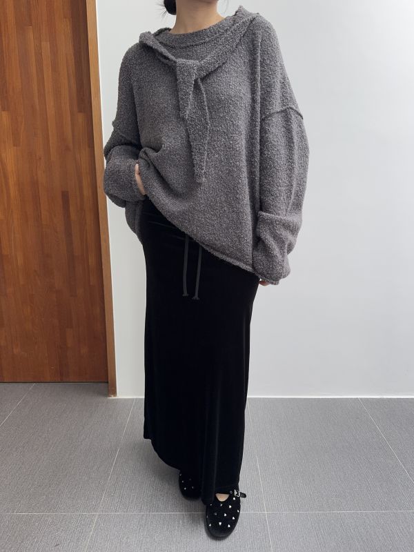 低調質感絨面長裙 