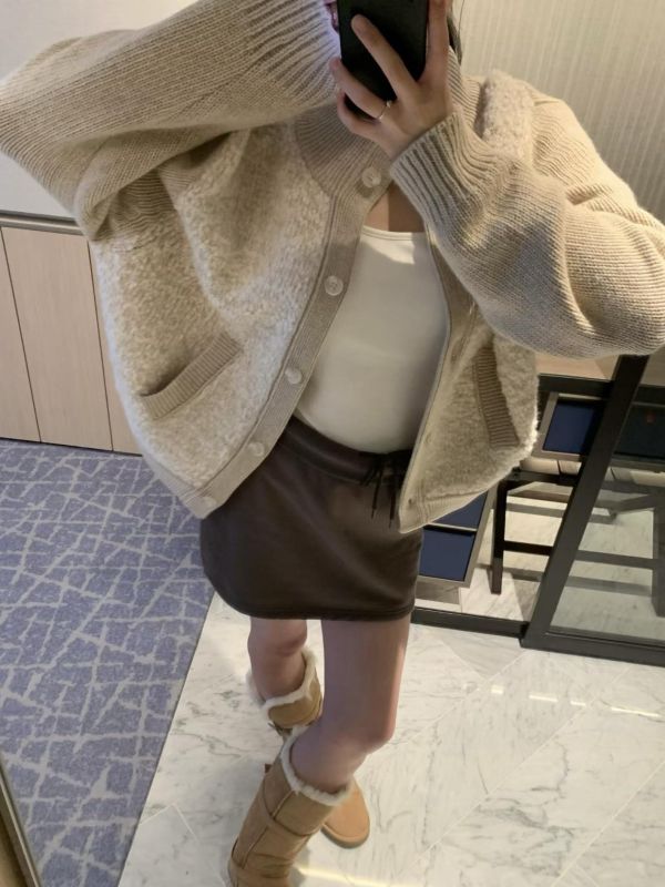 質感細閃羊毛外套 
