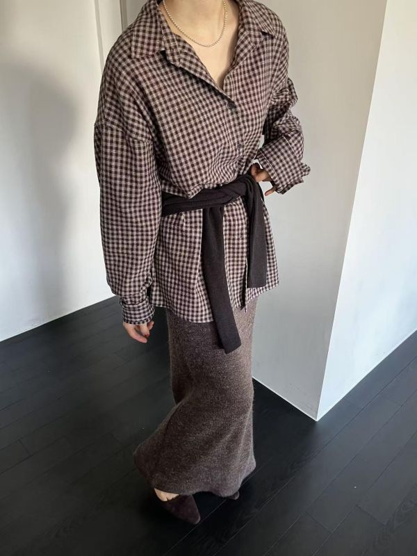 秋冬感小格紋襯衫 