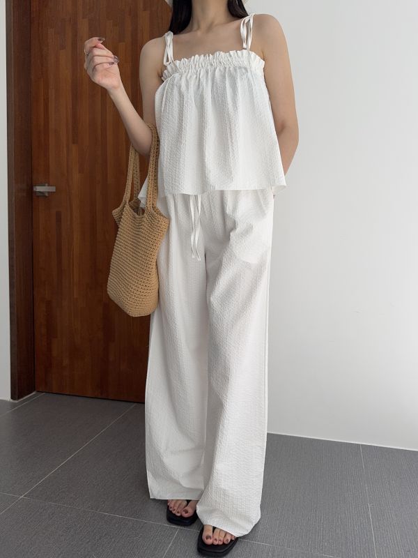 細直紋夏日休閒舒服褲 