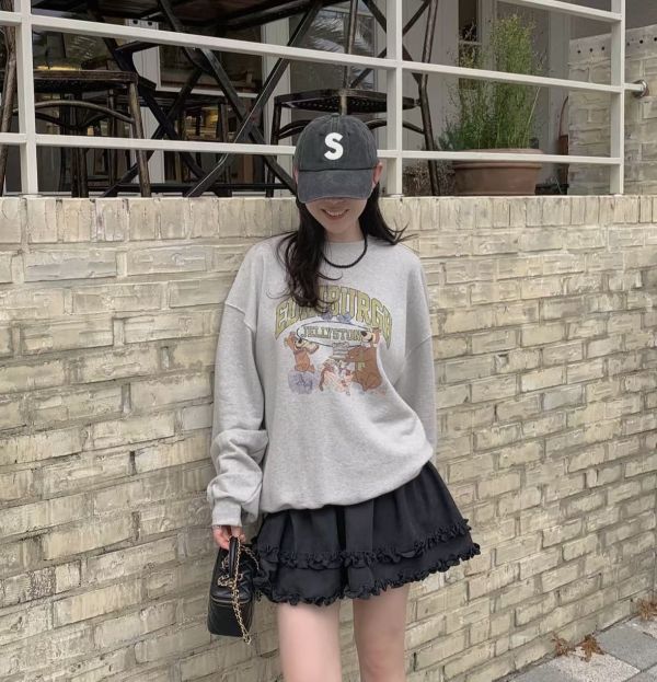 瑜珈熊寬鬆大學T 