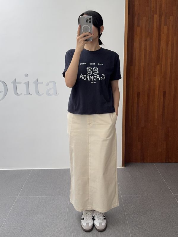 /現貨/可愛線條圖案短T 