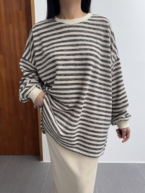 最喜歡的休閒寬鬆條紋T 