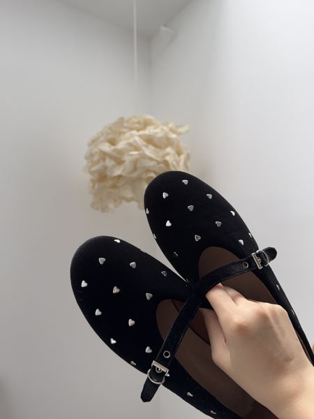 滿滿小愛心絨面瑪莉珍鞋 