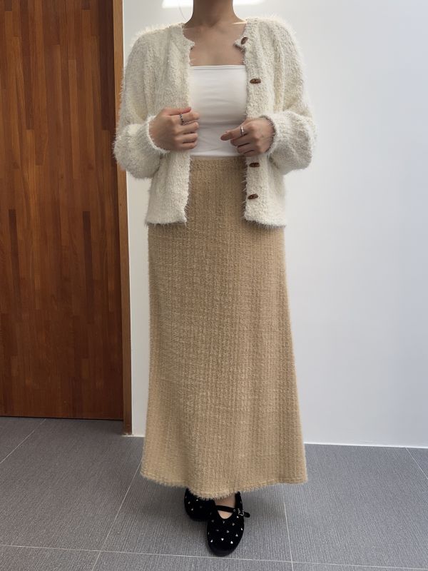 溫柔仙女毛長裙2號(後開衩) 