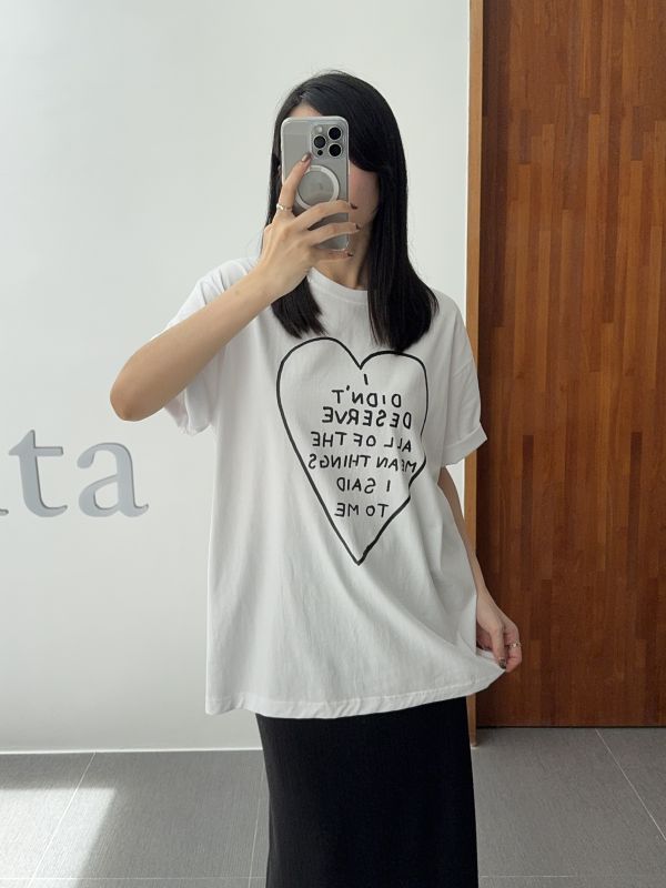大大愛心寬鬆短T 
