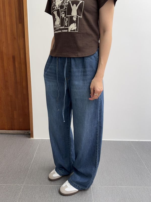 復古刷色牛仔舒服褲 