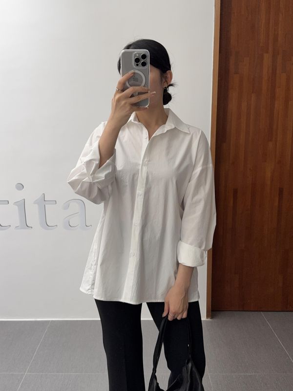 氣質美背雙釦襯衫 