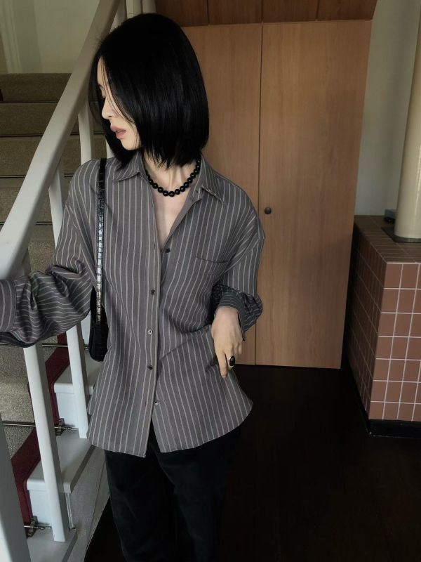 低調高級感直紋襯衫 