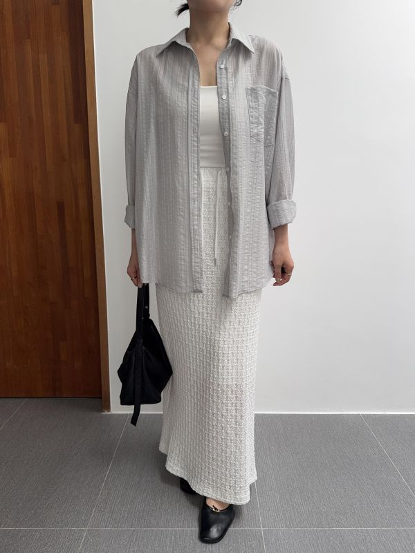 質感立體紋長裙 