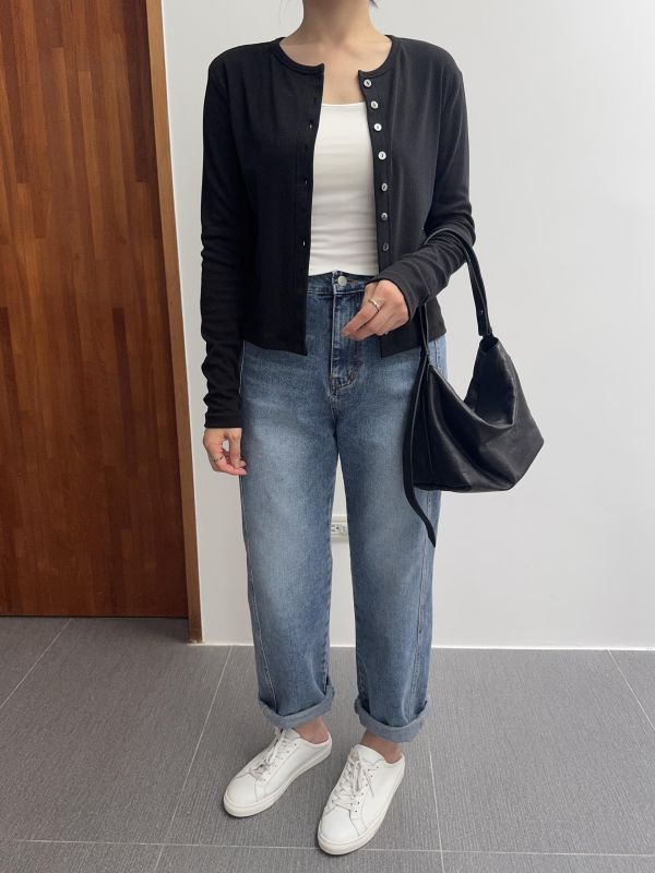 側壓線百搭牛仔褲S-L 