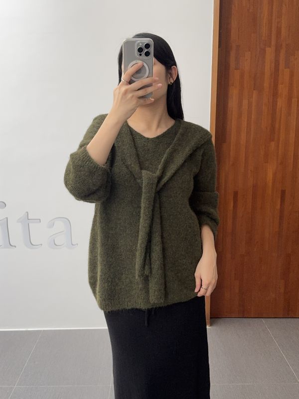 /現貨/高級質感披肩羊毛衣 