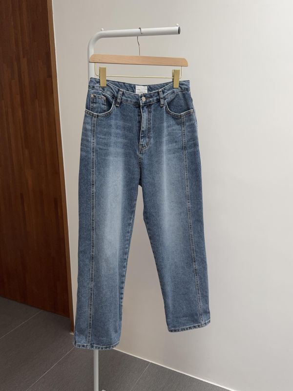 側壓線百搭牛仔褲S-L 