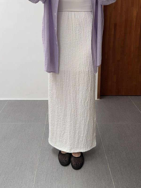 氣質泡泡紋長裙 