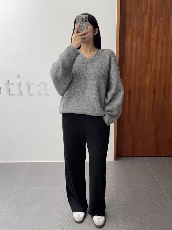 簡約百搭寬袖羊毛衣 