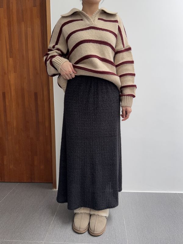 溫柔仙女毛長裙2號(後開衩) 