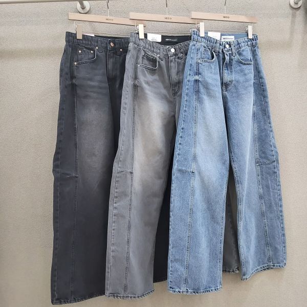 淺刷色率性寬牛仔S-XL 