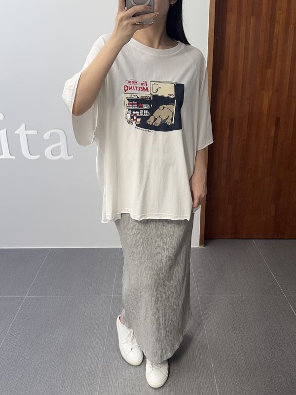 慵懶狗狗寬鬆五分袖T 