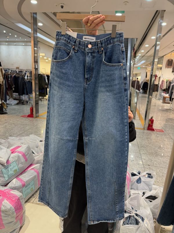 耐看壓線牛仔褲S-XL 