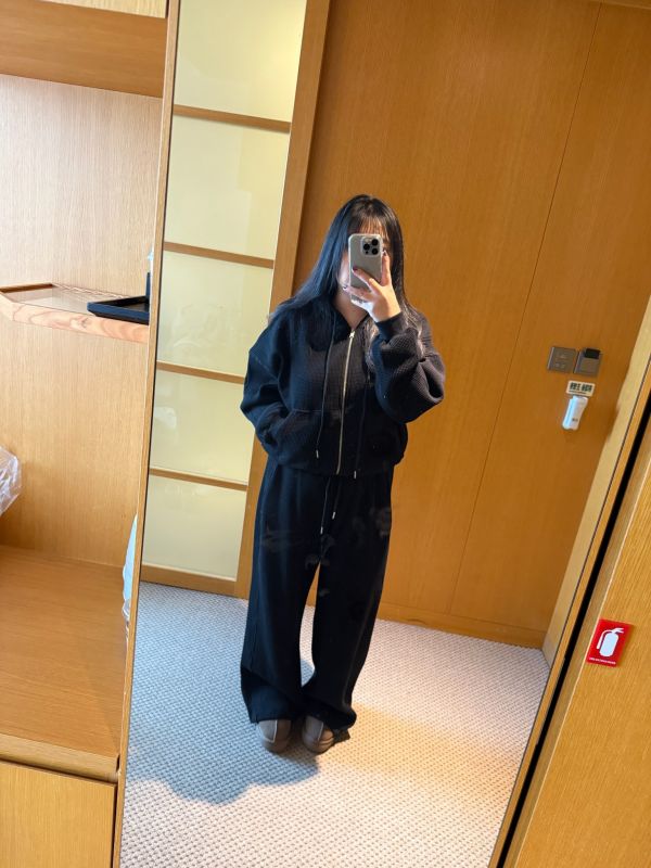 華夫格紋休閒舒服套裝 