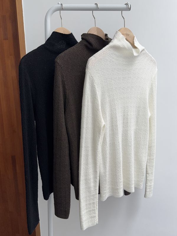 皺皺紋百搭針織高領 