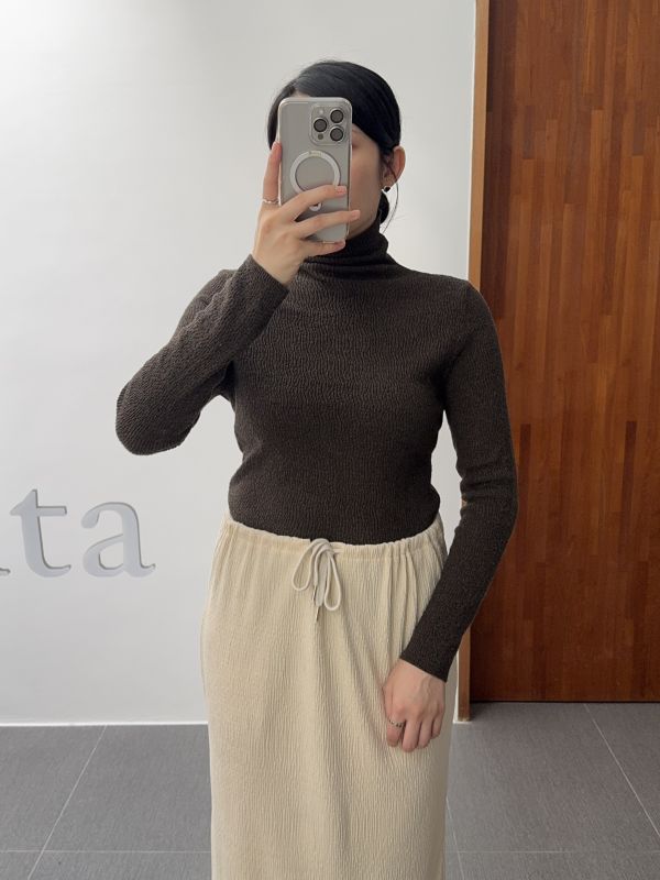 皺皺紋百搭針織高領 