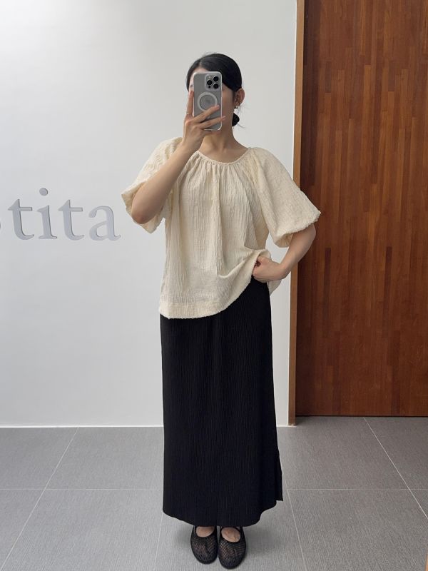 坑紋兩側開岔百搭裙 