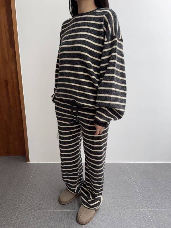 超舒服休閒日常條紋套裝 