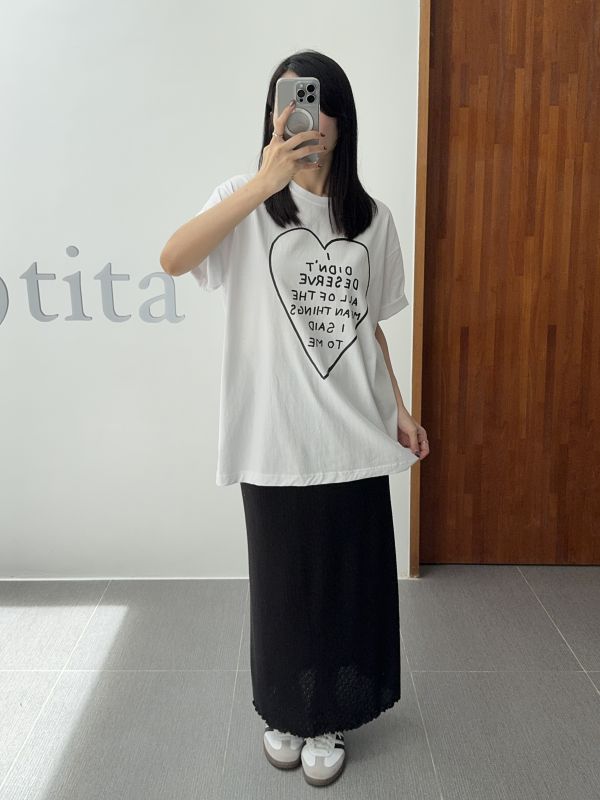 大大愛心寬鬆短T 