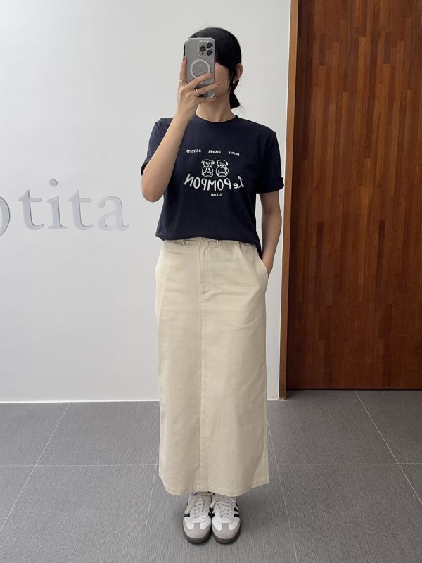 /現貨/簡約腰拉繩半身裙 