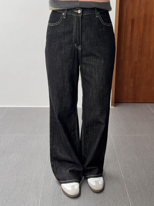 經典深色直腿牛仔褲 S-XL 