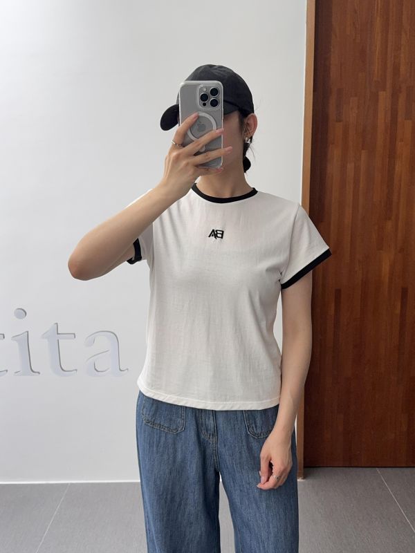 撞色邊邊休閒短T 