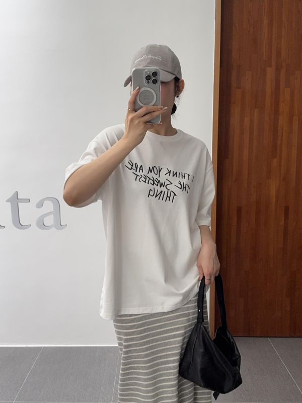 日常質感文字短T 