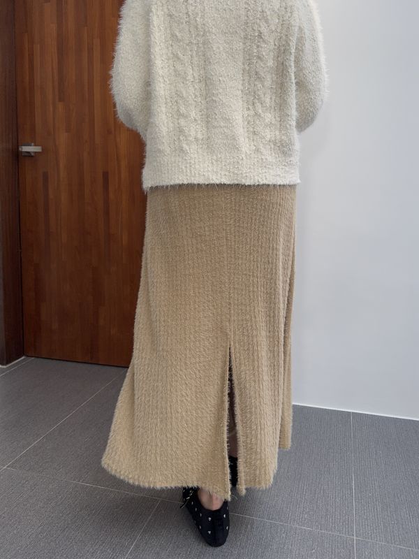 溫柔仙女毛長裙2號(後開衩) 