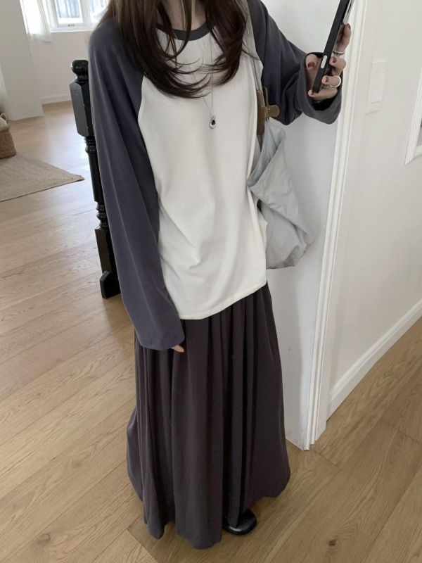 慵懶垂墜抓褶裙 