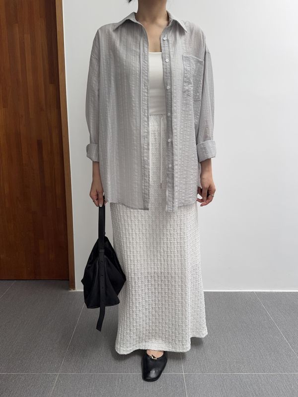 質感立體紋長裙 