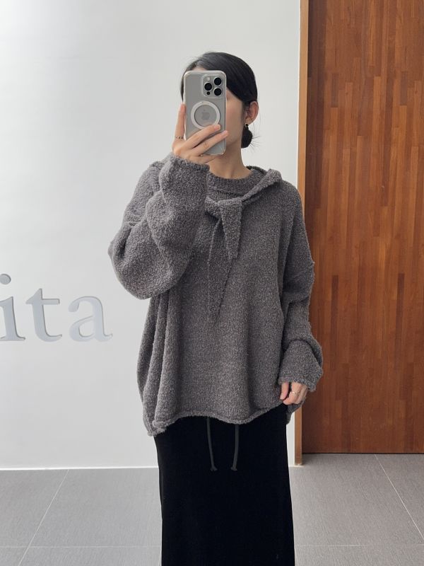 必買!連帽披肩圈圈羊毛衣 